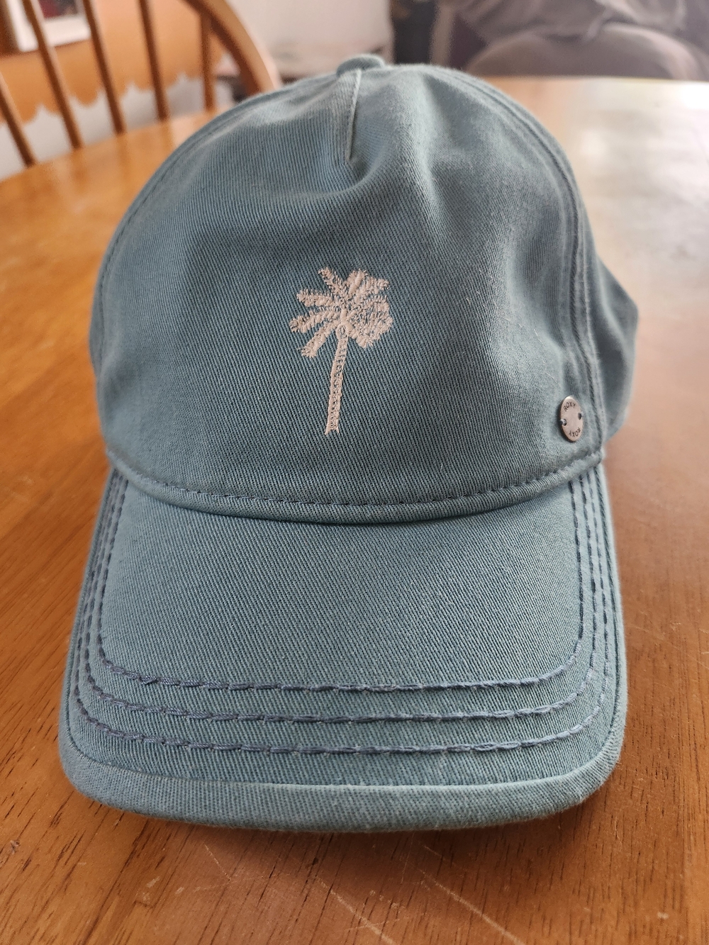 Roxy Teal Palm Tree Snapback Ball Cap | One Size
